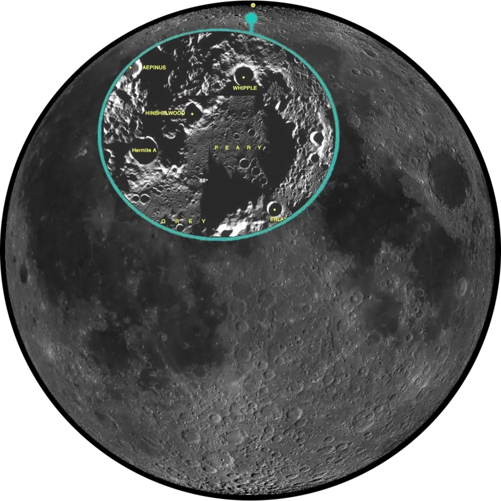 L88 Peary Crater-lunar-100-map-feature-coordinates