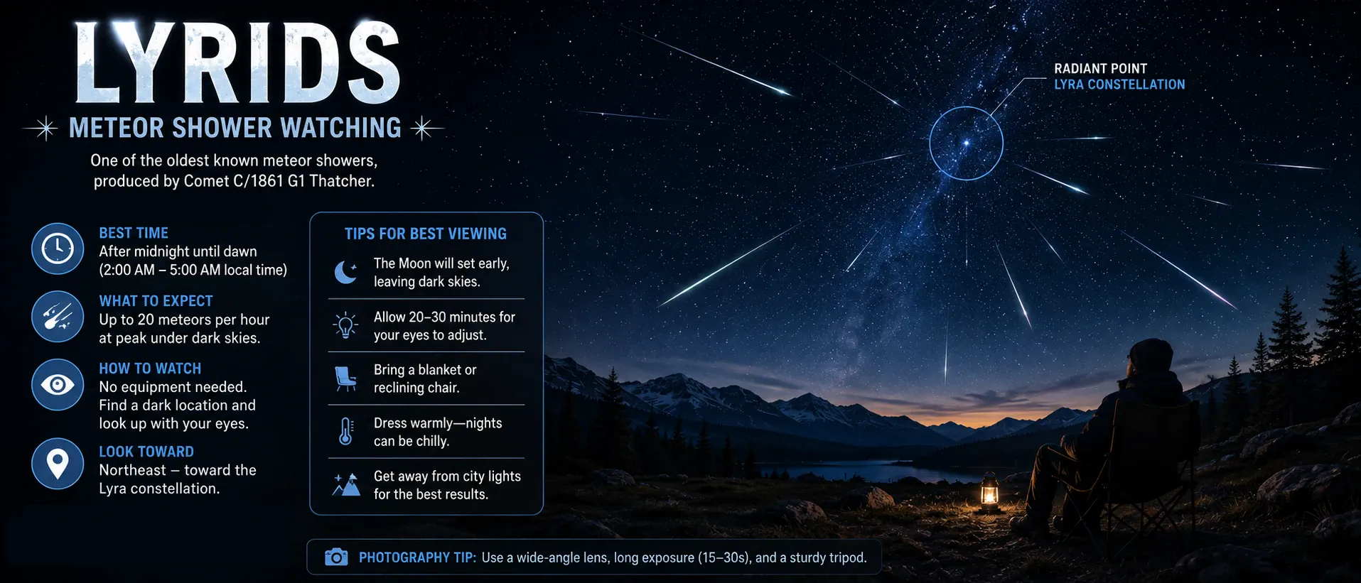 Lyrid meteor shower radiant diagram