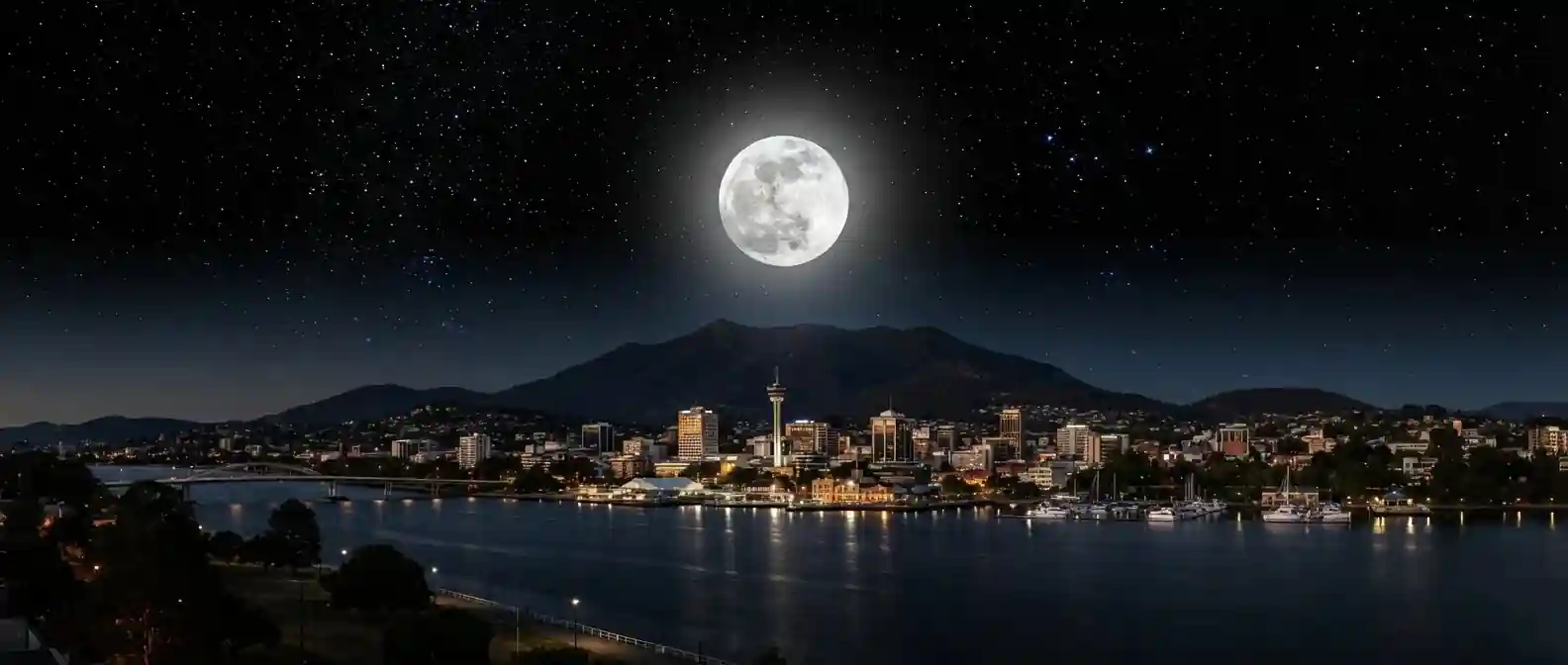 Hobart, Australia-moon-phase-today-live-data