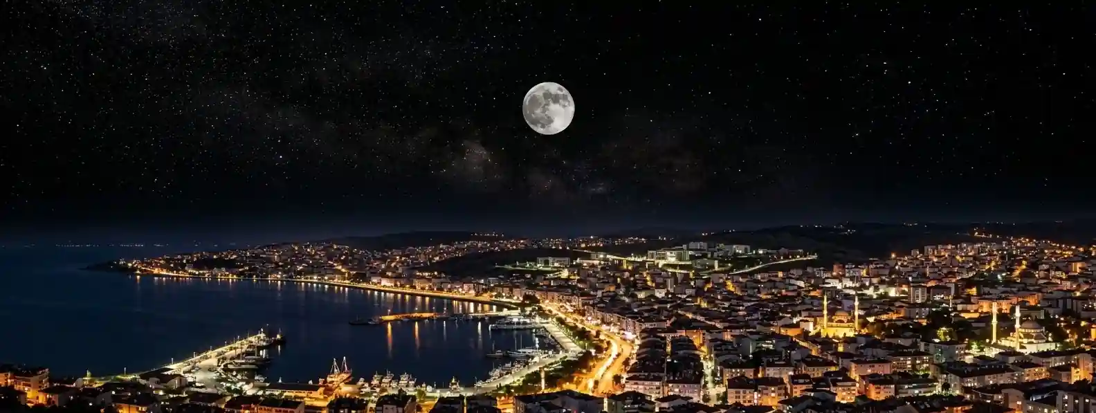 current-stage-of-the-moon-Tekirdag, Turkey