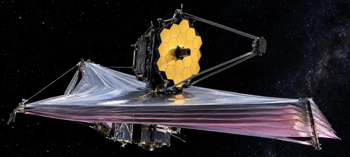 The James Webb Space Telescope fully deployed in space