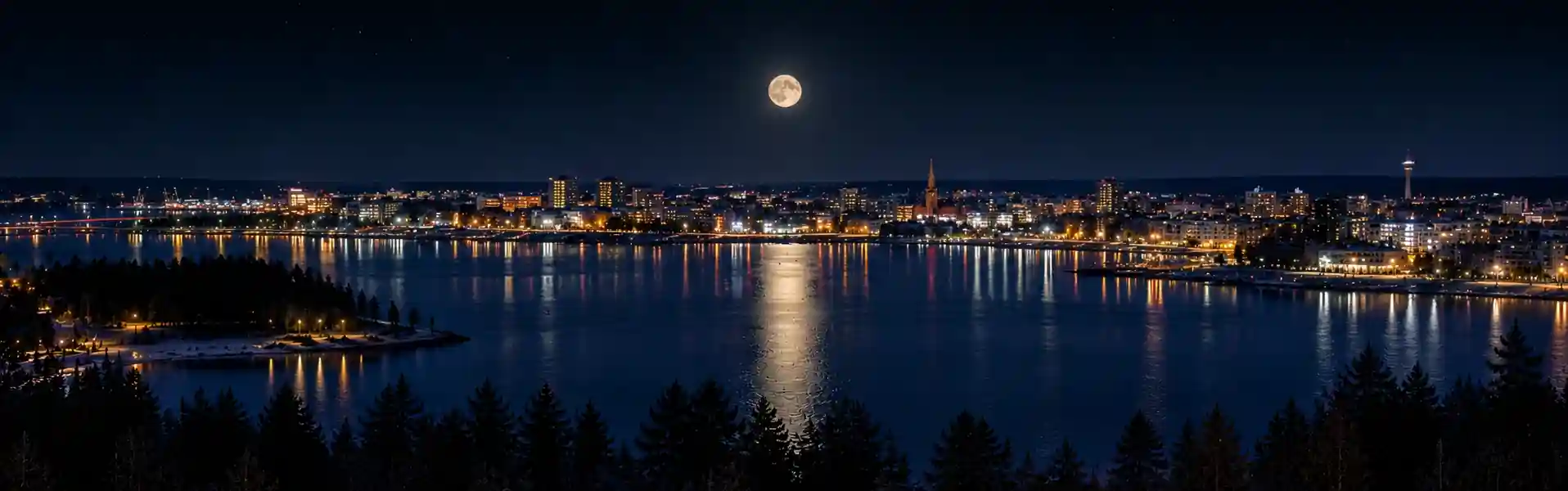 moon-phase-oulu-finland-skyline