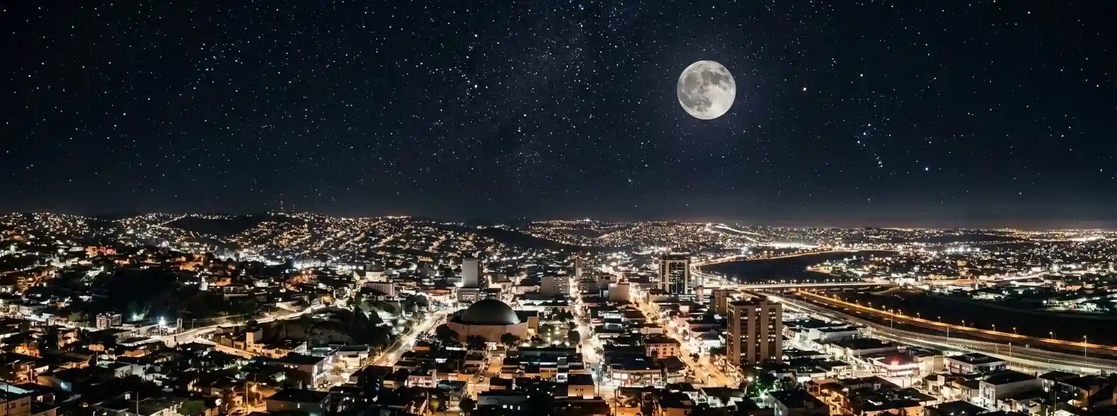 moon-phase-today-Tijuana, Mexico-skyline