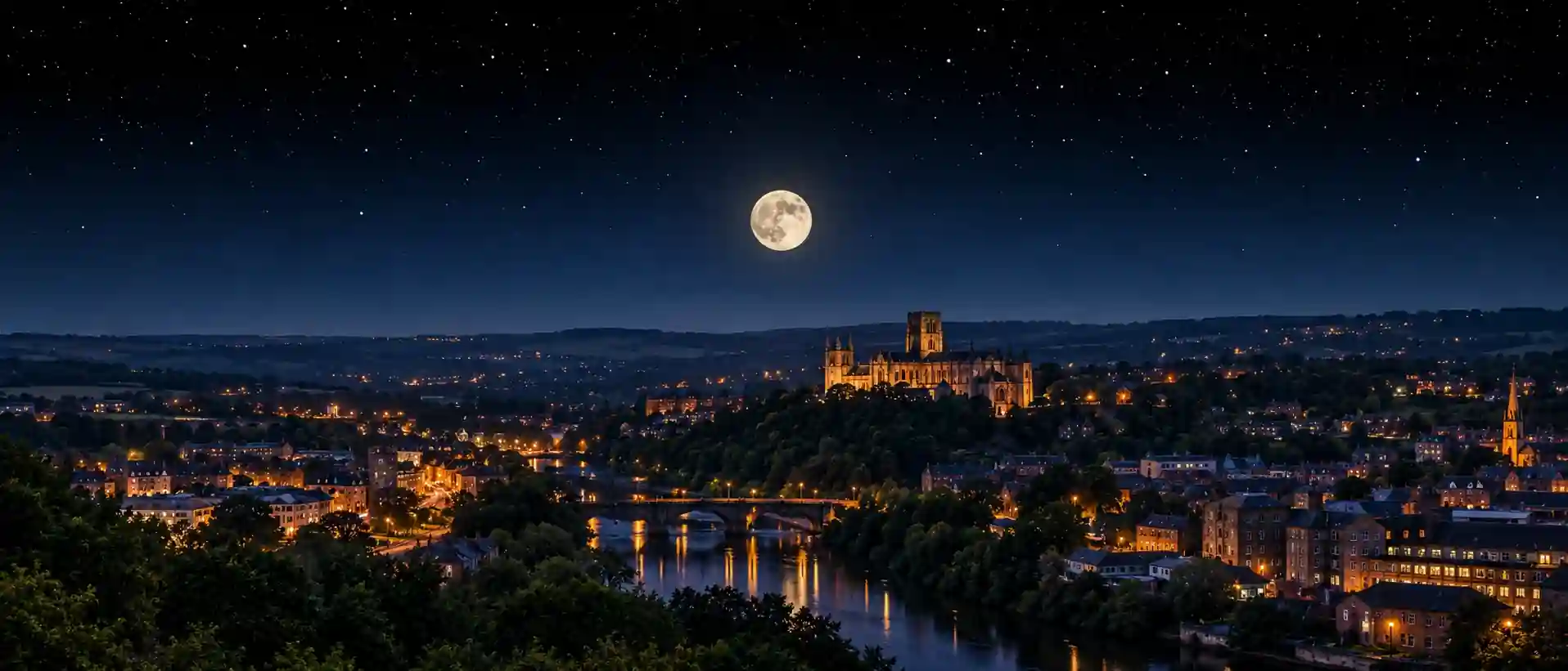 moon-phases-County-Durham-uk-skyline