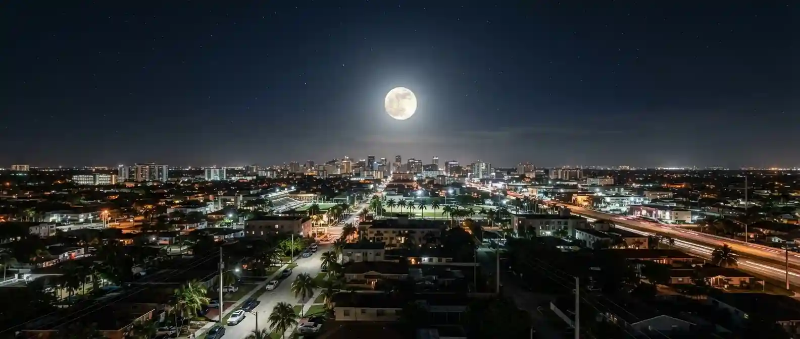 moonrise-Hialeah, Florida