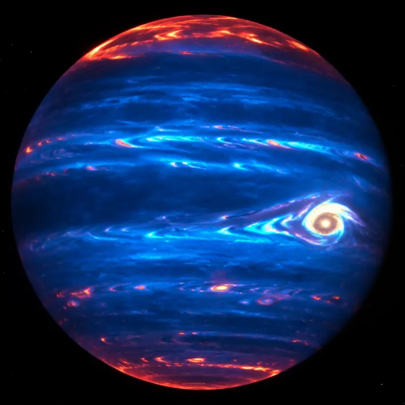 Neptune infrared image from JWST