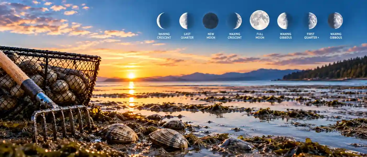 Best moon phase for clamming and shellfishing