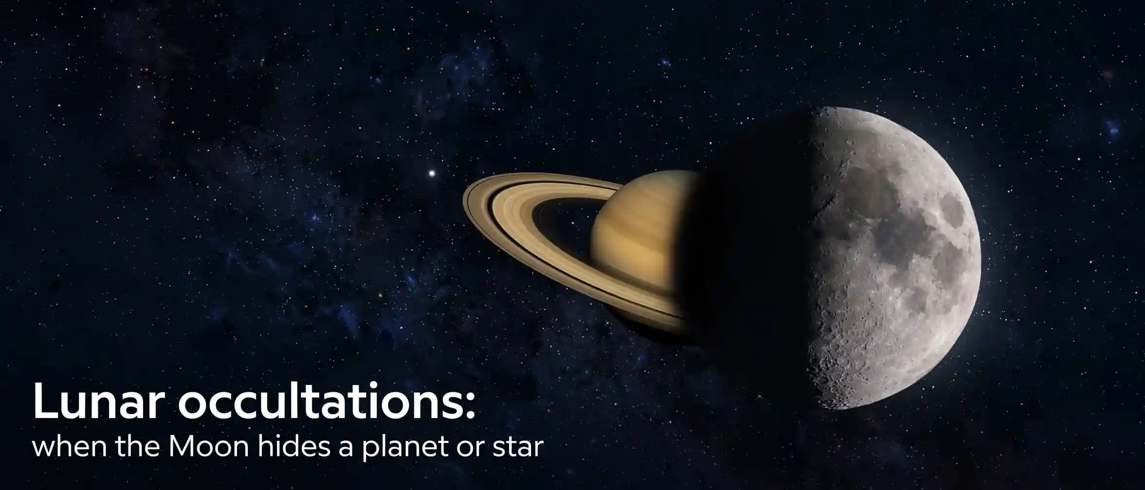 Example of a lunar occultation, with the Moon passing in front of a star or planet